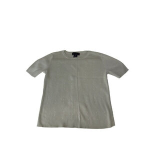 Vintage Laura Scott Sweater Woman's Medium Olive Green Short Sleeve Crewneck